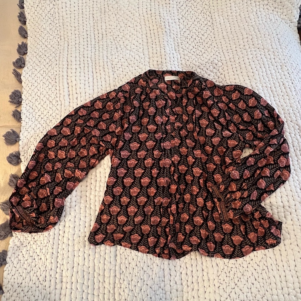 Natalie Martin Black and Pink Floral Top